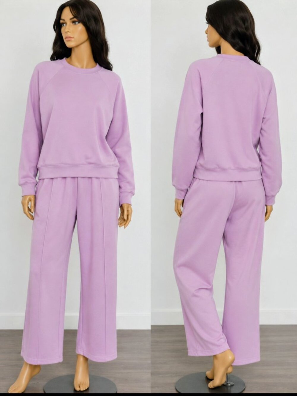 VSX Victoria's Secret Women's Lilac Lounge Set 2 piece sweatshirt Wide Leg pants